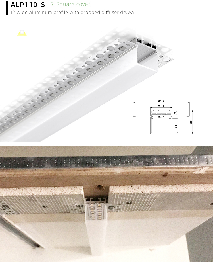 Side Bending Plaster-in LED Strip Channels For Cove Lighting - Recessed-Mount - For Strips Up To 10mm - 1m / 2m